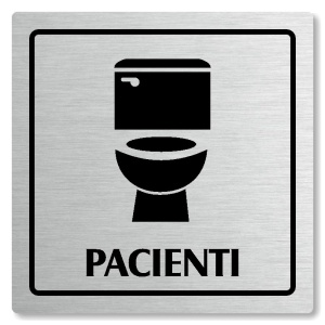 WC pacienti, 80x80mm, stříbrná, Arizona